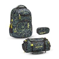 Wave Infinity Schulrucksack Set 3 tlg. "Stripes...