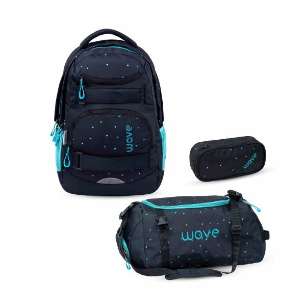 Wave Infinity Move Schulrucksack Set 3 tlg. "Dots Aurora"