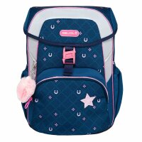 Belmil Maxi ergonomisches Schulranzen-Set 5-teilig "Meet your Horses" mit Brustgurt und Hüfgurt, Magnetverschluss, einem Patch