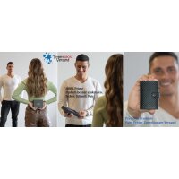 BORZ Prime - MAX2 EMB/BLK/BS/BLUE - Black embossed leather wallet with blue alu case