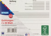 Stylex Quittungsblock 2x40 Blatt DIN A6...