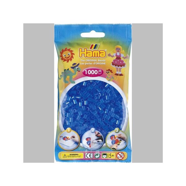 Hama 1000 Midi Bügelperlen - Transparent-Blau