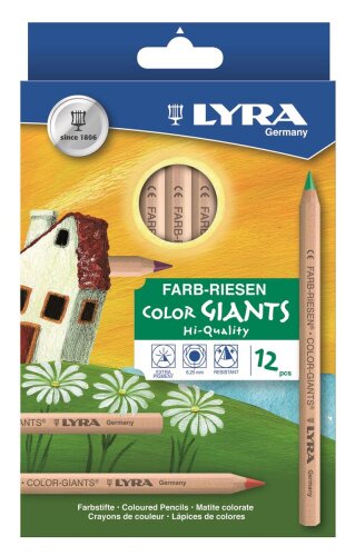 LYRA Farb-Riesen 12 Farbstifte natur