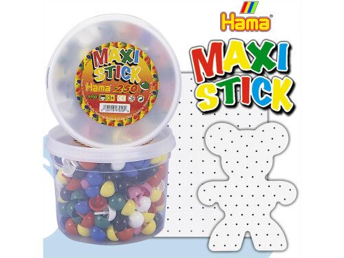 Hama MAXI STICK Set 250 Stecker + 2 Lochplatten