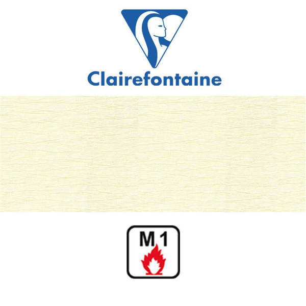 Clairefontaine Krepppapier 50 x 250 cm feuerfest 10er Pack, Elfenbein