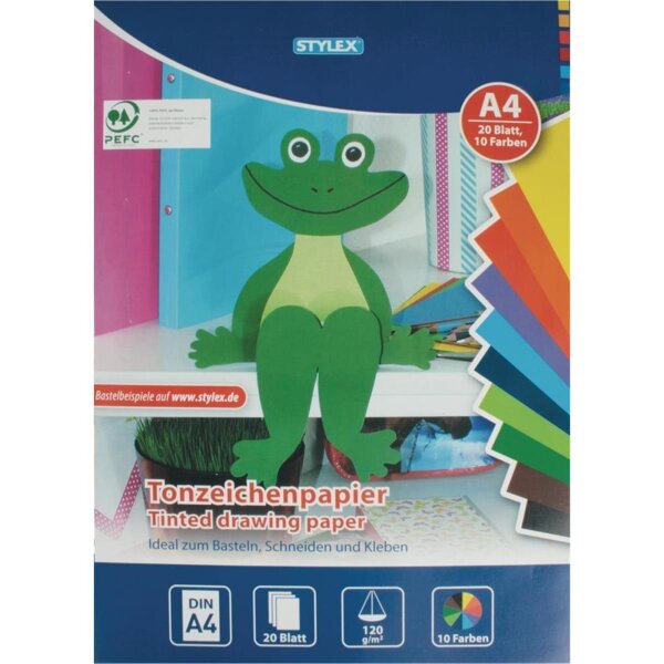 Stylex Tonzeichenpapier 10 Farben DIN A4 / A3 - Auswahl - Ausverkauf