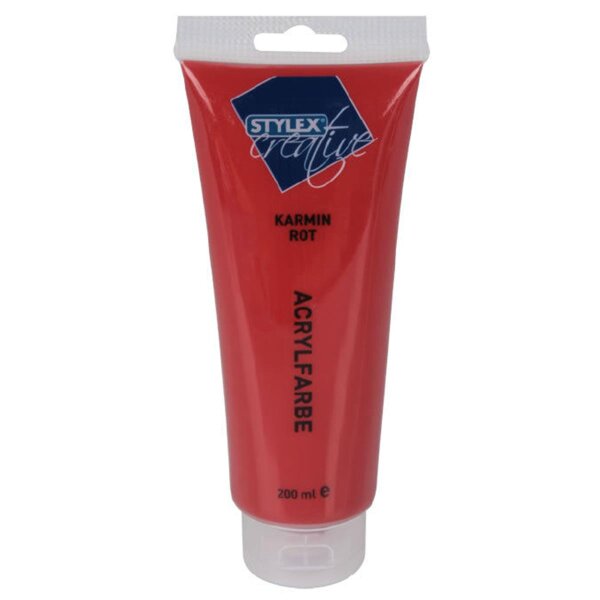 Stylex Acrylfarbe 200 ml, Karminrot