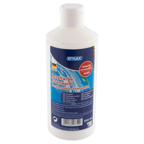 Stylex Acrylfarbe 500 ml Titanweiß
