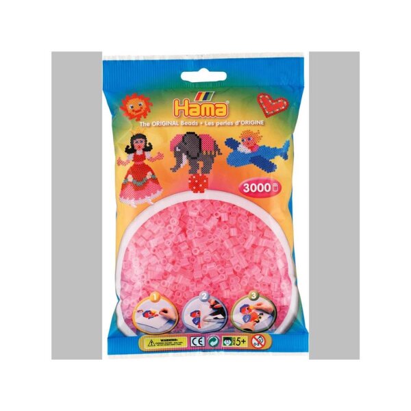 Hama 3000 Midi Bügelperlen - Transparent-Pink