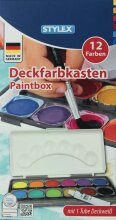 Stylex Tuschkasten / Deckfarbkasten mit 12 Farben