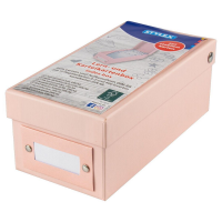 Stylex Karteikasten DIN A8 inkl. 400 Karteikarten und A-Z Register, Rosa