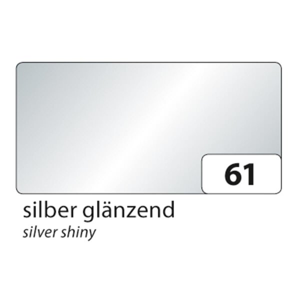 5x folia Fotokarton 50 x 70 cm 300 g/qm Silber glänzend