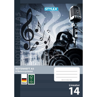 Stylex Notenheft DIN A5 16 Blatt