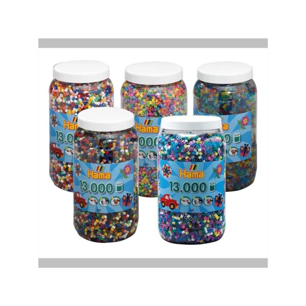 Hama Bügelperlen MIDI 5x 13.000 Bügelperlen (65.000 Perlen) 211-00 211-50 211-51 211-54 211-69 Vollton + Pastell + Neon + Glitter + Bunt & Opak