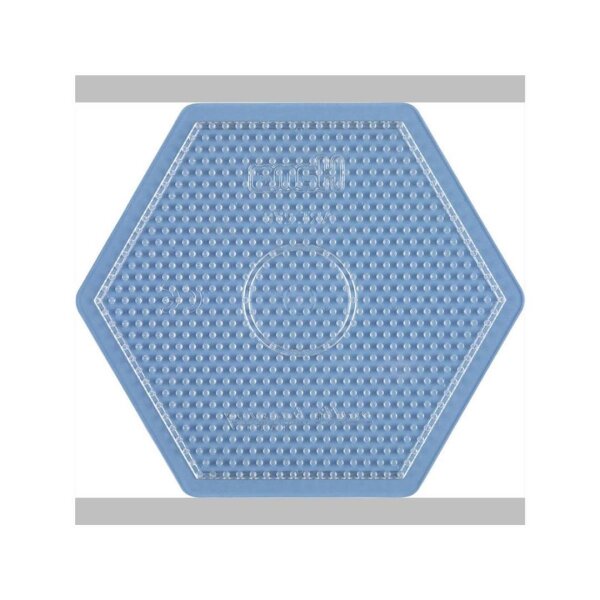 Hama Stiftplatte für Midi Bügelperlen, Sechseck groß transparent
