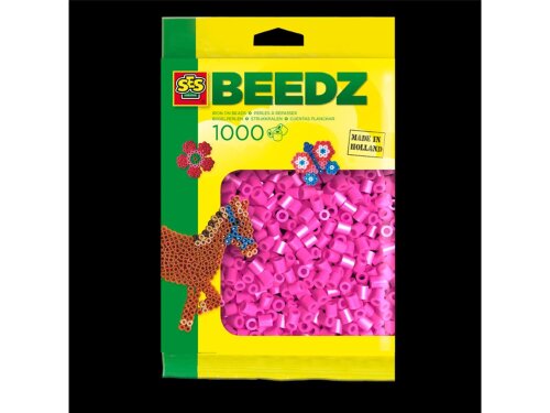 SES BEEDZ 1000 Bügelperlen - Neonrosa