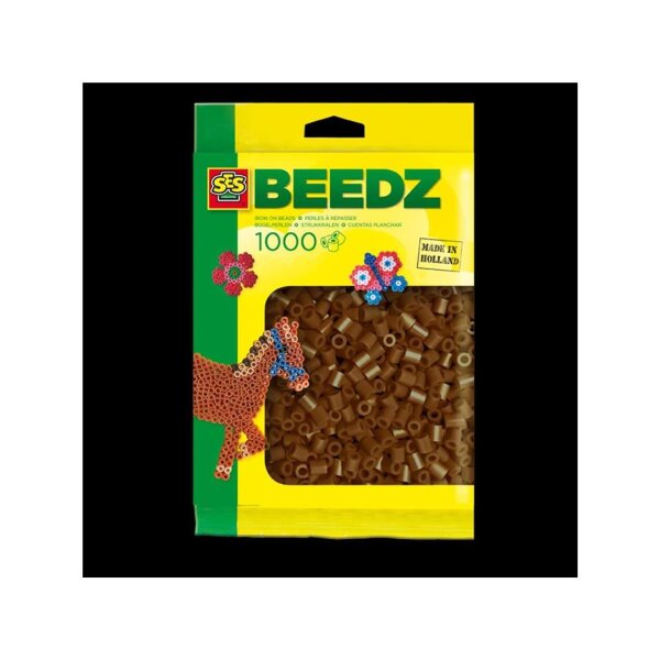 SES BEEDZ 1000 Bügelperlen - Dunkelbraun