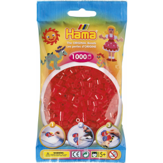 Hama 1000 Midi Bügelperlen 13 - Transparent-Rot