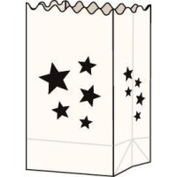 Folia Papier-Lichtertüten 5 Stk. Sterne 24,5 x 14 x 8,5 cm