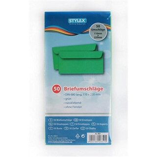 STYLEX Briefumschläge DIN 680 50er - Grün -...