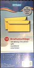 STYLEX Briefumschläge DIN 680 50er - Gelb - Ausverkauf