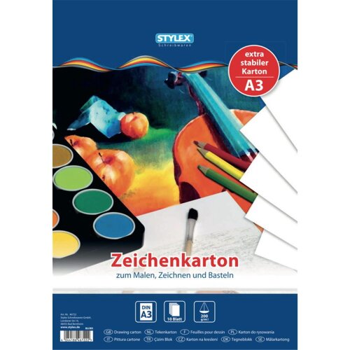 Stylex Zeichenkarton DIN A3 200g/m² 10 Blatt