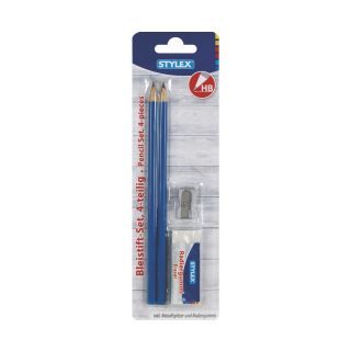 Stylex Bleistift-Set 4 teilig - Blau