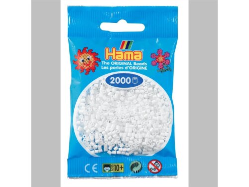 Hama 2000 Mini Bügelperlen - Ø 2,5 mm (ab 10 Jahren)  Weiß