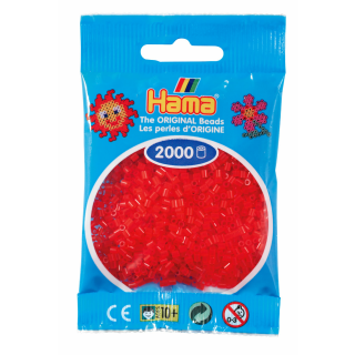 Hama 2000 Mini Bügelperlen - Ø 2,5 mm (ab 10 Jahren)  - Transparent-Rot