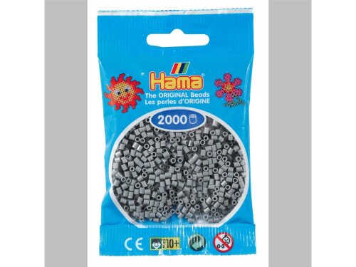 Hama 2000 Mini Bügelperlen - Ø 2,5 mm (ab 10 Jahren)  - Grau