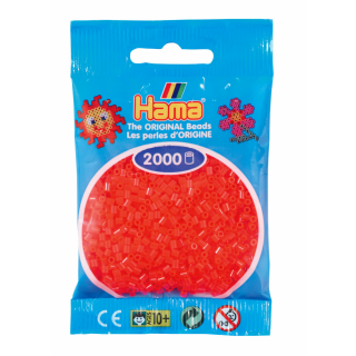 Hama 2000 Mini Bügelperlen - Ø 2,5 mm (ab 10 Jahren)  - Neon Rot