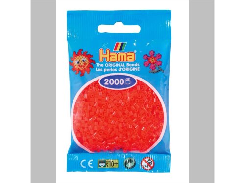 Hama 2000 Mini Bügelperlen - Ø 2,5 mm (ab 10 Jahren)  - Neon Rot