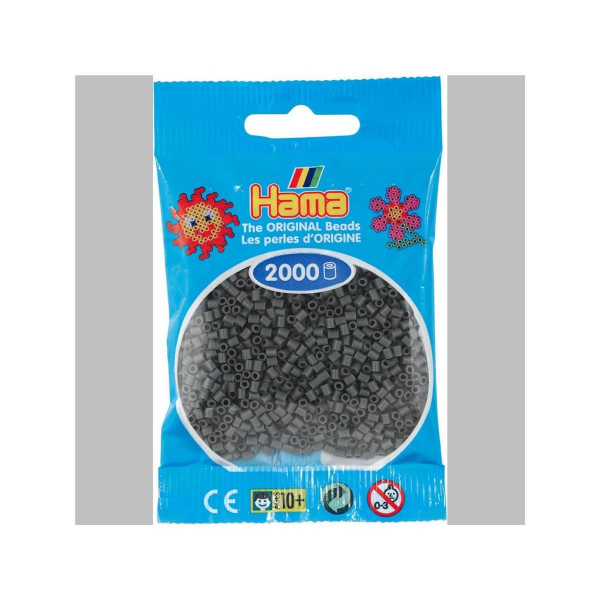 Hama 2000 Mini Bügelperlen - Ø 2,5 mm (ab 10 Jahren)  - Dunkelgrau