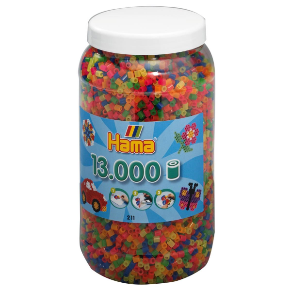 Hama 13000 Midi Bügelperlen Dose - Neon Mischung