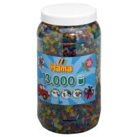 Hama 13000 Midi Bügelperlen Dose - Transparent Mischung