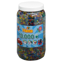 Hama 13000 Midi Bügelperlen Dose - Transparent Mischung