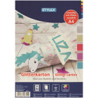 STYLEX Glitzerkarton 10 Blatt A4 in 5 Farben