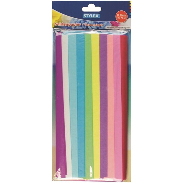 STYLEX Seidenpapier 50 x 70 cm 20 Bögen sortiert