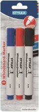 Stylex 3 Whiteboardmarker (Blau, Rot, Schwarz)