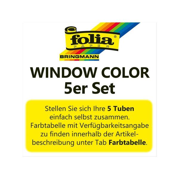 folia Window Color 80 ml, 5er Set (frei wählbar)