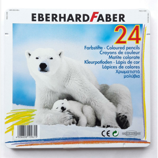 Eberhard Faber Buntstifte / Farbstifte 24er Metalletui "Eisbär"