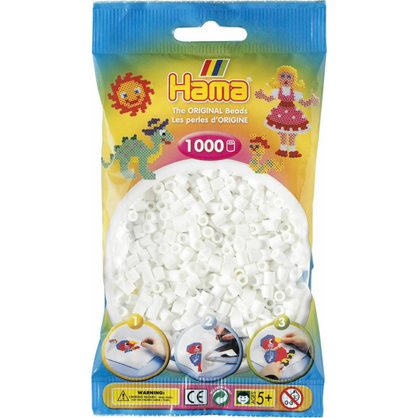 3x Hama 1000 Midi Bügelperlen - Weiß