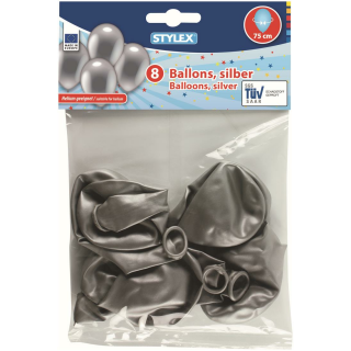 Stylex 8 Luftballons Silber