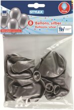 Stylex 8 Luftballons Silber