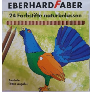 Eberhard Faber 24 Farbstifte / Buntstifte "Auerhahn"  naturbelassen