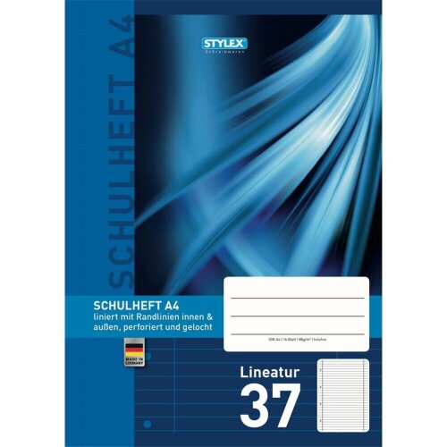 Stylex Schulheft Lineatur 37 DIN A4 16 Blatt