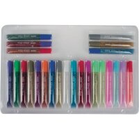 2 X STYLEX 24 Glitter Glue 3D Tuben 10g