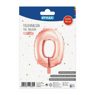 Stylex Folienballon Ziffer  0 roségold