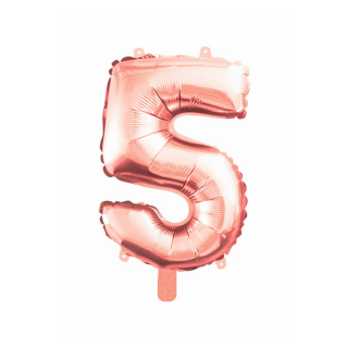 Stylex Folienballon Ziffer "5" roségold
