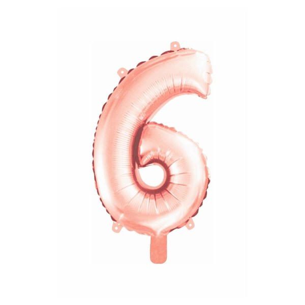 Stylex Folienballon  Ziffer 6 roségold